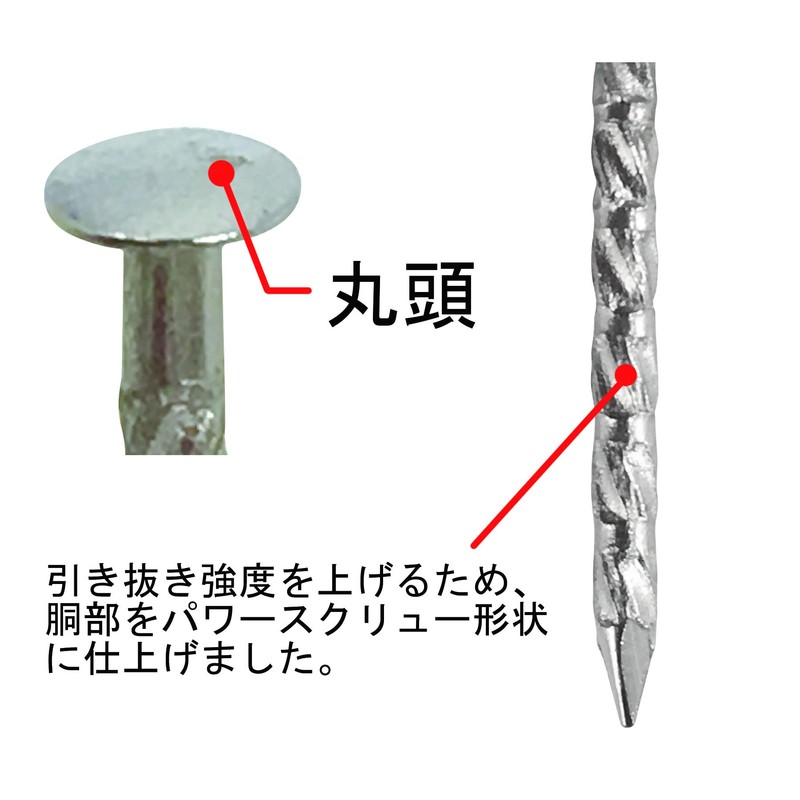 DAIDOHANT 46963 Stainless Steel Round Head Power Screw Nails, 14.1