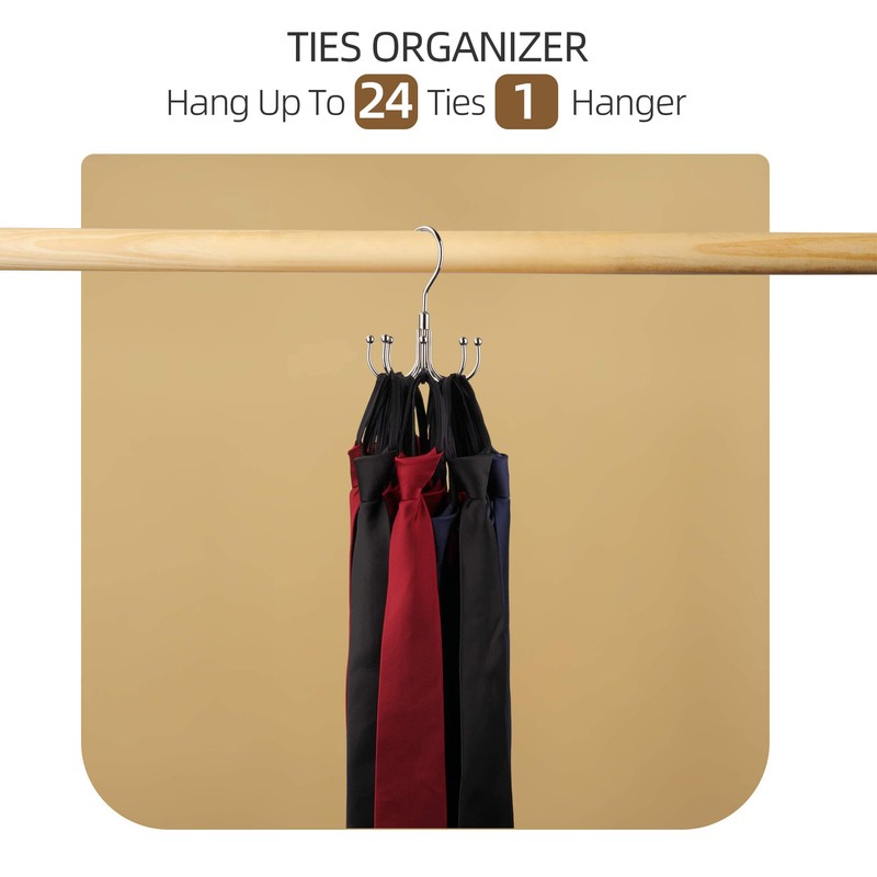 ZEDODIER Belt Hanger, Rotatable Belt Rack Closet Accessories Organizer, Maximum