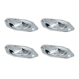 RecPro RV Surface Mount D-Ring Tie Down Anchor Rope Ring for RV Furniture, Toy Haulers, or Trailers (4 Pack, 2,500 lb Capacity)