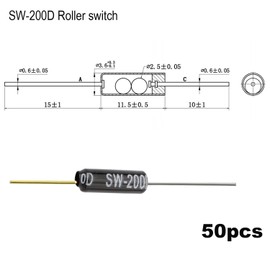 RUNCCI-YUN 50pcs Metal Ball Switch Angle Tilt Vibration Switch 12V 1MA SW-200D Ball Switch Tilt Sensor Switch Tilt Shaking Trigger Switch for Arduino DIY Electric Vehicle Alarm(black）