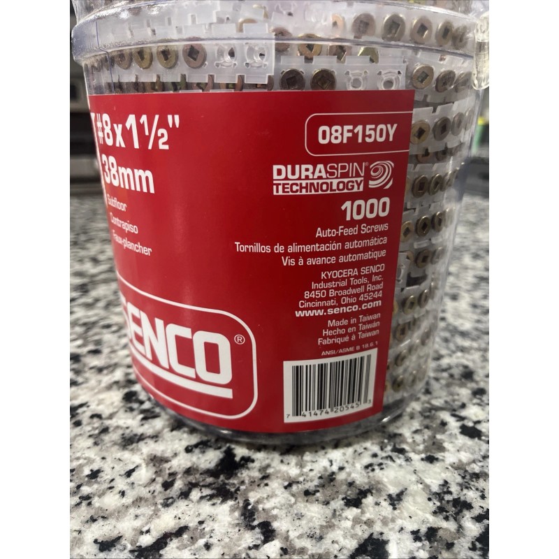 SENCO 08F150Y Duraspin #8 X 1-1/2-Inch, Wood to Wood Collated