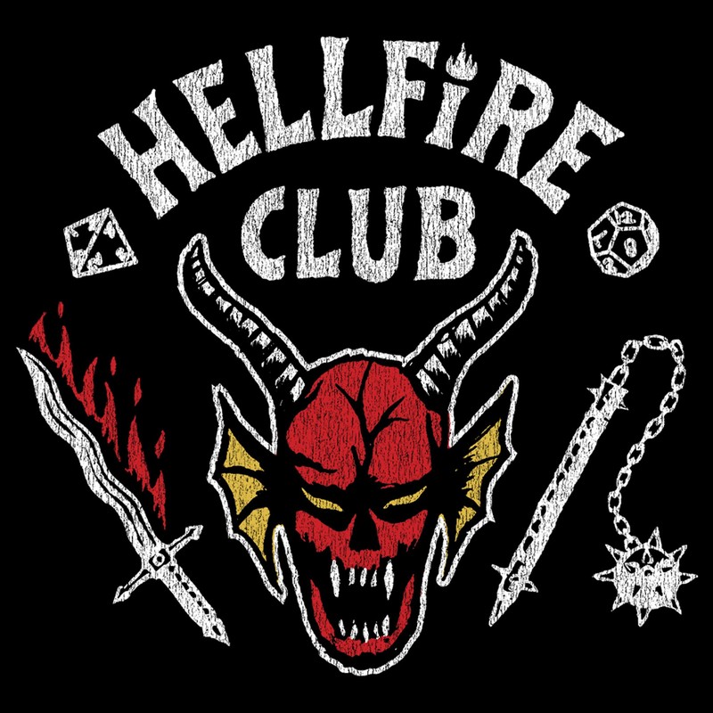 Men's Stranger Things Hellfire Club Costume T-Shirt - Black -