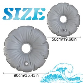 Rierousy Pack of 2 Umbrella Stand Weight Bag Water 90 cm / 50 cm Calibre Weight Bags Parasol, Umbrella Base Weight Bag Suitable for Attaching Umbrella Stands on Balconies, Beaches etc