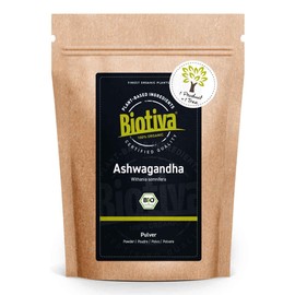 Ashwagandha Powder Organic 100 g - Ashwaganda Root Powder - Ashwagandha Powder - Ayurveda - Indian Ginseng - Withania Somnifera - Sleeping Berry - Bottled in Germany - Vegan - Biotiva