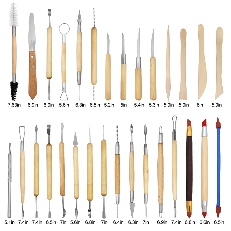 Clay Sculpting Tools,YZNlife Set of 30 Pottery Tools Clay Modelling