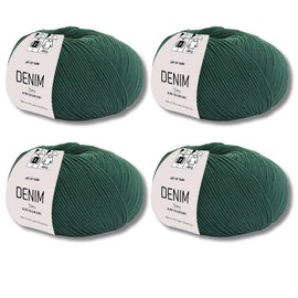 Art of Yarn Denim 55% Cotton,45% Poliacrylic, 4 Skeins Total 200gr (7,055 oz),640m (699 yds),Soft & Smooth Yarn Sport – Fine(2) for Crocheting, Knitting, Amigurumi, Baby Blankets, Baby Garments 99992