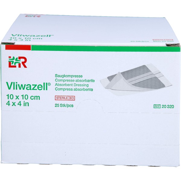 Vliwazell hochsaugfähige Universalkompresse steril 10 cm x 10 cm, 25 St. Kompressen