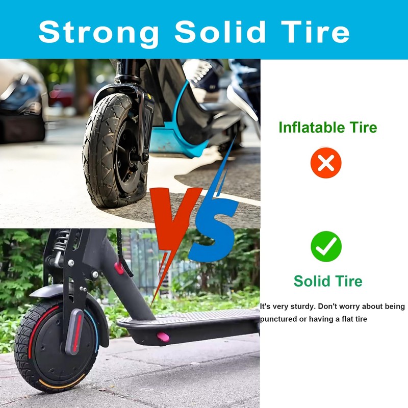 10x3 InchElectric Scooter Solid Tire, 80/65-6 commuter Tubeless Tyre, 255x80