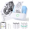 PRAOAHEI Mini Printer, Portable Photo Printer with 10 Rolls of