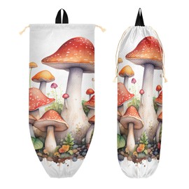 Mushroom Plastic Bag Holder, Reusable Grocery Bag Holder Wall Mount Plastic Bag Organizer Washable Shopping Bags Carrier ​for Home Kitchen,1 Pack