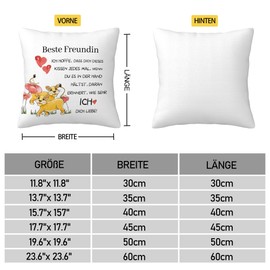 Cazoobe Kissenbezug für Freundin Geschenk, Beste Witzige Geschenk Outdoor Indoor Kopfkissenbezug für Geburtstagsgeschenk Weihnachten Deko Geschenke(45x45cm)