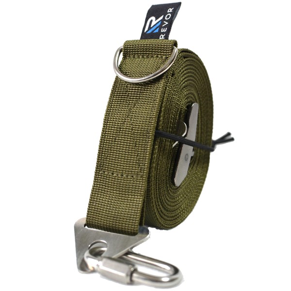 REVOR Taupe Extension Belt for Stream Barning, One-touch Length Adjustment, Load Capacity 440.1 lbs (200 kg), Storage Rubber Cord Included, 16.4 ft (5 m) (Moss Green)