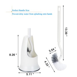 Ryhiac 2 Pack Curved Toilet Bowl Brush Without Holder for Bathroom, Compact Toilet Brush Durable Under The Rim Household Deep Cleaning Brushes (Gray Toilet Brush Without Holder)