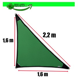 freigarten.de Awning Waterproof Sun Protection 100% Protection from UV Triangular 1.6 m x 1.6 m x 2.2 m