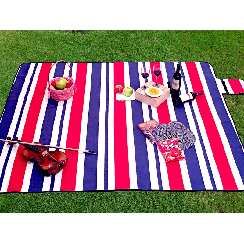 ANJ XXL 3-Layer Waterproof Outdoor Blanket for Picnic and Beach(Red