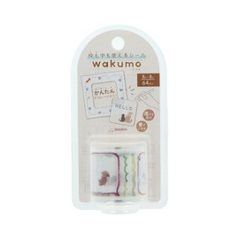 Sun-Star Stationery S8815658 Sticker, Roll Type, Square, Squeegee and Cat