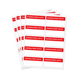 Besttile 1 X 2 Inch White and Red Expiration Date Label Sticker,Medication Instruction Labels,Date Open EXP Date,500Pcs
