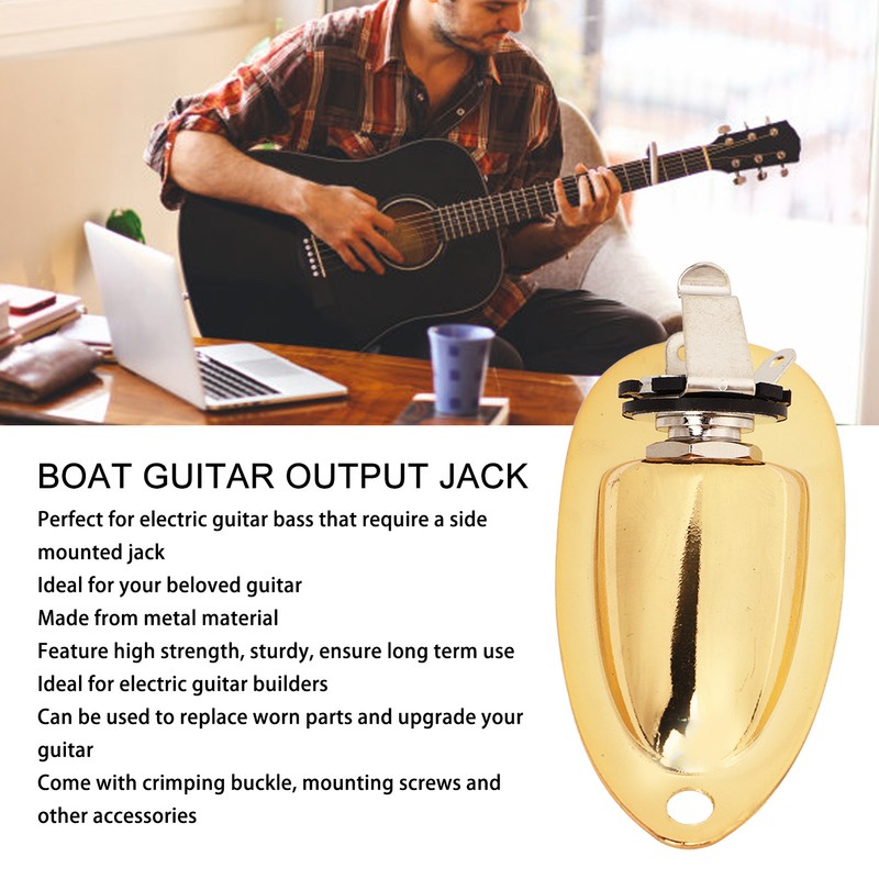 Boat Guitar Output Jack Gold Metal Electric Guitar Pickup Output
