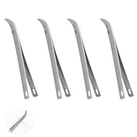 ArrErr 4 Pack Needle Puller Gripper Heavy Duty Stainless Steel Tweezers Finger Grabs Clips Grips for Hand Stitching Embroidery Paperwork Quilting Craft Hand Sewing Tool Pull Needle Thru Fabric Leather