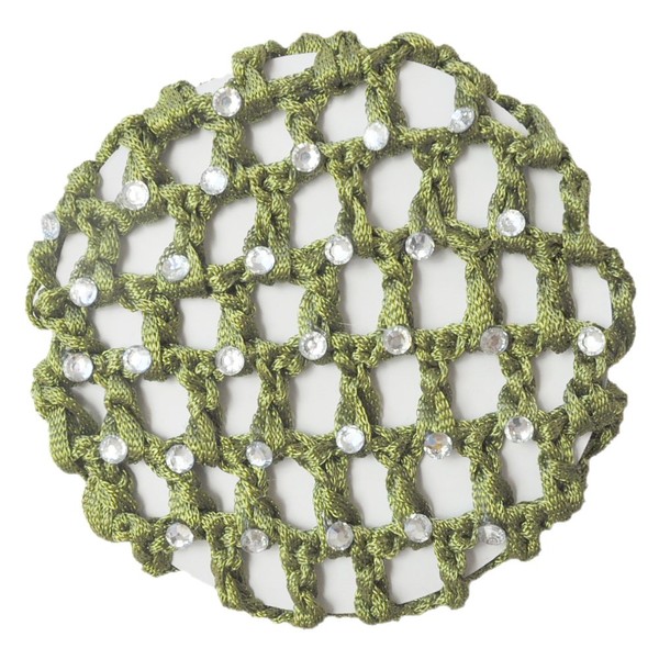 Crochet Bun Cover with 30 Rhinestones For Womens 3, 4,