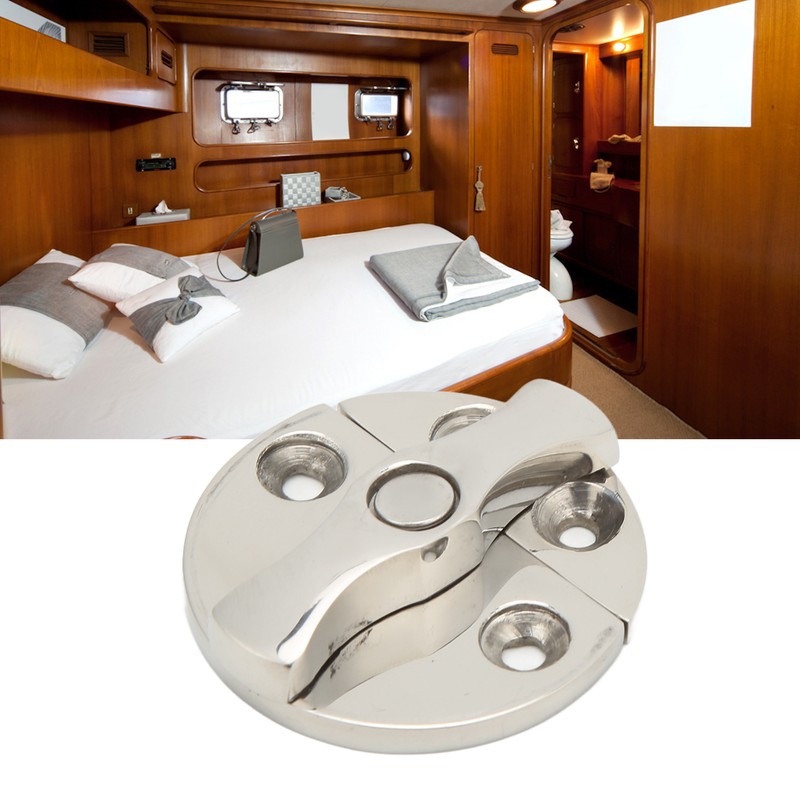 Boat Door Catch Latch Round 45mm 180° Rotation 316 Stainless