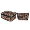 2pcs Leopard Print Makeup Bag Waterproof Multifunction Large Capacity Leopard