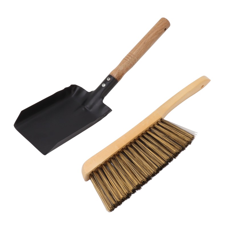 Fireplace Ash Shovel Brush Set Coal Hearth Clean Tools for