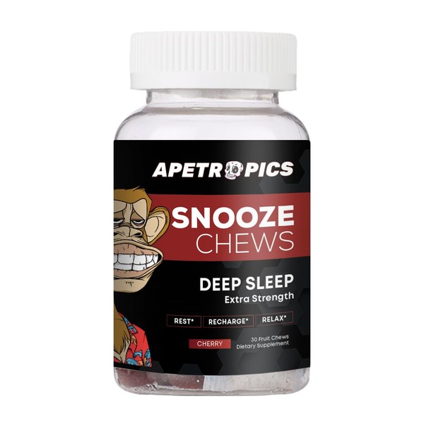 Apetropics Snooze Chews - Deep Sleep Gummy with L-Theanine, Chamomile,