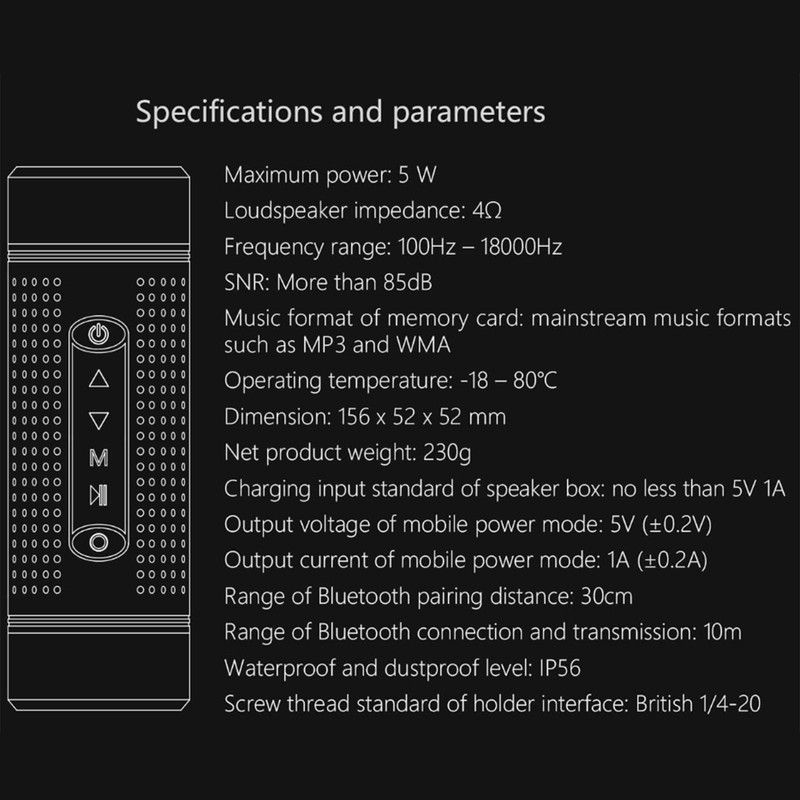 Smart Outdoor Speaker Stylish Waterproof HiFi Lossless Sound Wireless Bluetooth