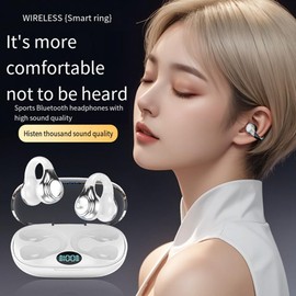 Fahgaer Hanging Ear Wireless Headphones Bluetooth 5.3 Earphones Stereo Bluetooth Headset Wireless Charging Headphones Black