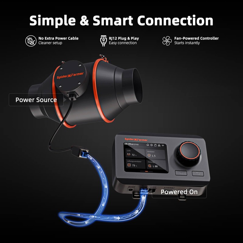 Spider Farmer 4 Inch Smart Inline Duct Fan with GGS