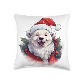 Icebear theme Christmas Danish Design Polar Bear Winter Throw Pillow, 16x16, Multicolor