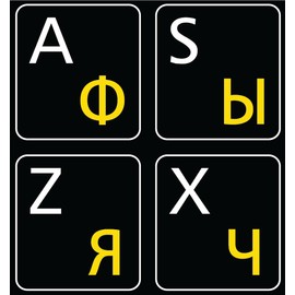 Russian-English Non Transparent Black Background Keyboard Stickers for Computer LAPTOPS Desktop