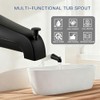Matte Black Bathtub Spout with Diverter, All Metal, Brass, 5.3