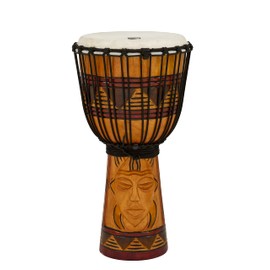 Toca TODJ-10TM Origins Series Rope Tuned Wood 10-Inch Djembe - Tribal Mask