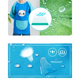 Jellyuu Student Art Smock Kids Painting Aprons Long Sleeve Waterproof Durable Orange Green 9-12 Years XXL