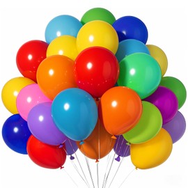 DRWKAY 10 Colors Rainbow Party Balloons 100 Pack, 12 Inch Vibrant Latex Helium Round Balloons Garland for Birthdays Weddings Baby Showers Arch Decorations