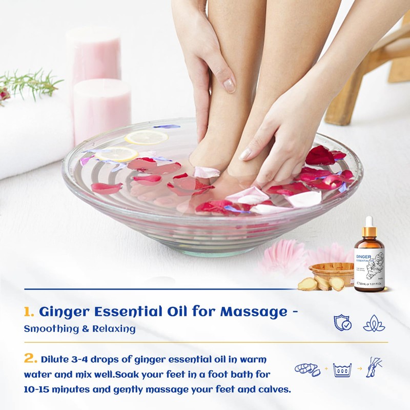 HIQILI 1 Fl Oz Ginger Oil, 100% Pure Natural Ginger