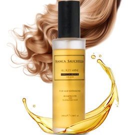 Bianca Sauchella Secret Shine Hair Extensions Original Moroccan Argan Oil Hair Oil, Moisture Retaining for Extensions and All Hair Types, Rich in Vitamin E, Carotene, Squalane + Heat Protection, 100