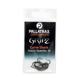 Pallatrax Gripz Curve Shank Fishing Hooks - Carp Fishing Hook - Award Winning Fishing Hooks (Size 6 - Curve Shank)