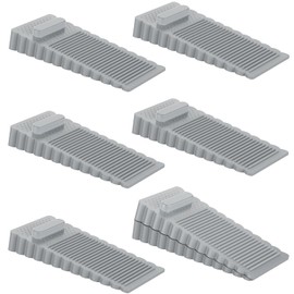 GeeRic 6 Piezas Tope de Puerta de Goma Antideslizante, Apilable, Cuña de Tope de Puerta, Resistente para La parte Inferior de La Puerta, Protege Paredes, Pisos, Gris