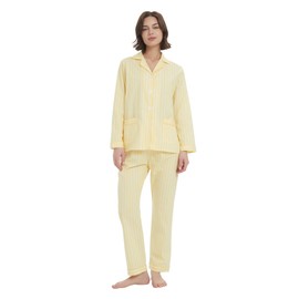 100% Cotton Pyjamas For Women Long-Sleeve PJS set Cozy Button Down Sleepwear Boyfriend Loungewear