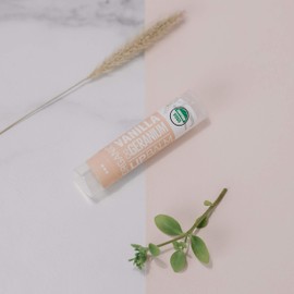 Alteya Bio Lippenbalsam Vanille und Geranie 4.5g – USDA Organic-zertifiziert Rein Natürlich – Lippenpflege auf der Basis sorgfältig selektierter Auswahl an Pflanzenölen und-buttern