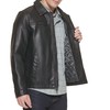 Dockers Men's James Faux Leather Jacket, Black w. Chest Zip,