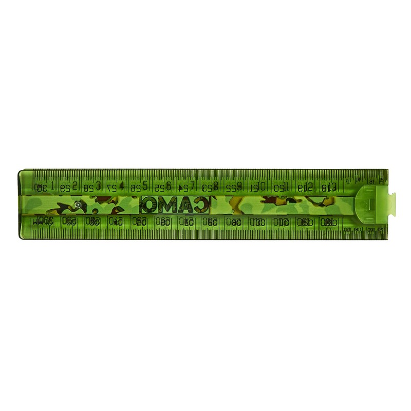 Helix Oxford Camo Folding 30cm Ruler - Green