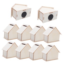 Kisangel 10PCS Unfinished Wooden Piggy Banks DIY Craft Kits for Paint Decorate Coin Bank for Fun Savings Education and Creative Expression