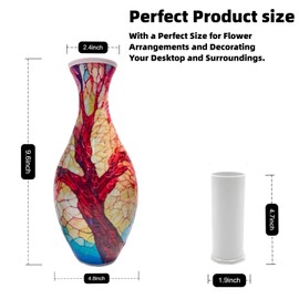 3D Vase Puzzle for Adults - Reusable Flower Vase with Tree of Life Design, Dust-Free Plastic Crafts，House Warming Gift for Flower Arrangements and Home Decoration