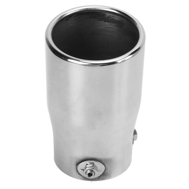 Silver Universal Exhaust Muffler Stainless Steel Exhaust Tip 76mm/2.99in Inlet