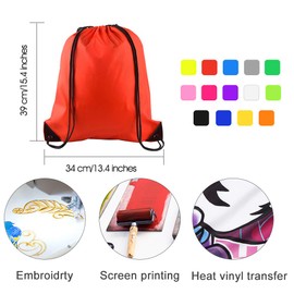 FEPITO 2-15 Pieces Drawstring Backpack Backpack Cinch Bag Sports Bag Chain Backpack Gym Bag for Gym or Travel, multi-coloured