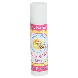 Ultra Bee 100% Natural Moisturising Lip Balm Coconut and Vanilla 4.3g- Made in the UK